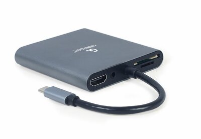 Gembird - A-CM-COMBO6-01 USB Type-C 6-in-1 Multi-Port Adapter Space Grey