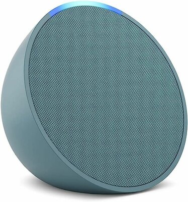 Amazon - Echo Pop Full sound compact Bluetooth smart speaker with Alexa - Midnight Turquoise - B09ZXG6WHN