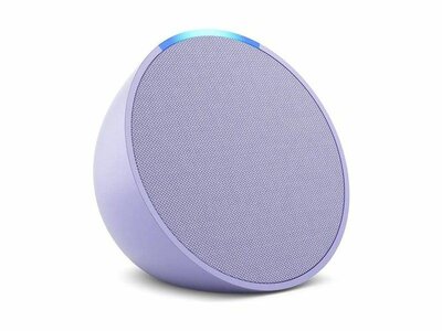 Amazon - Echo Pop Full sound compact Bluetooth smart speaker with Alexa - Lavender Bloom - B09ZX7MS5B
