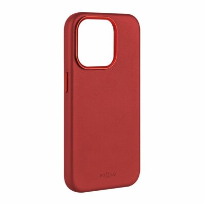 FIXED MagLeather valódi bőrtok, MagSafe támogatással iPhone 15-höz, piros - FIXLM-1200-RD