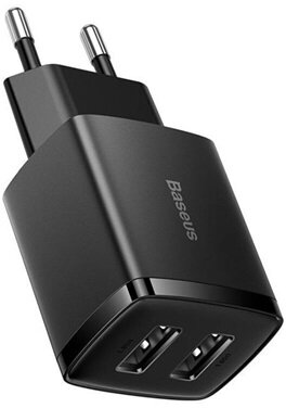 Baseus - CCXJ010201 10,5W 2xUSB fekete gyorstöltő