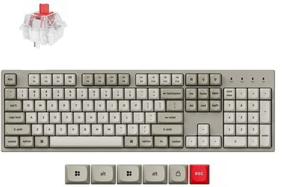 Keychron C2 Pro 8K USB-C magyar Super Red mechanikus billentyűzet szürke