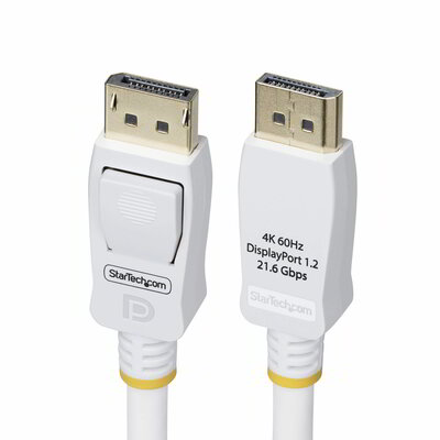 Startech - 10 láb (3 m) fehér VESA tanúsítvánnyal rendelkező DisplayPort 1.2 kábel - DP12-CABLE-10FTW