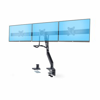 Startech - Asztali tartó, három monitorhoz való kar keresztléccel, akár három 27 hüvelykes képernyőhöz - 3M1A3SG-MONITOR-ARM