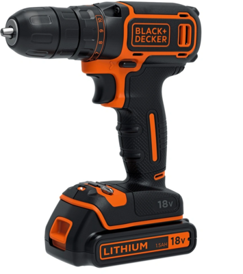 Black&Decker 18V 1.5Ah Li-Ion akkus fúrócsavarozó - BDCDC18B-QW