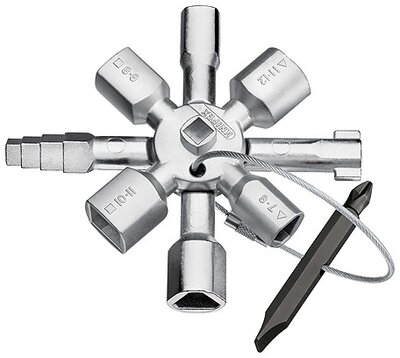 KNIPEX TwinKey® keresztkulcsok, használatos szekrényekhez és elzáró rendszerekhez, 92x85x23 mm - 00 11 01