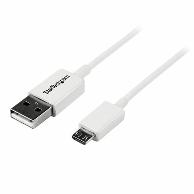 Startech - 0,5 m-es fehér Micro USB kábel - USBPAUB50CMW