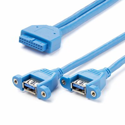 Startech - 2 portos, panelre szerelhető USB 3.0 (5 Gbps) kábel - USB3SPNLAFHD
