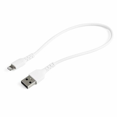 Startech - 30 cm-es tartós fehér USB-A - Lightning kábel - RUSBLTMM30CMW
