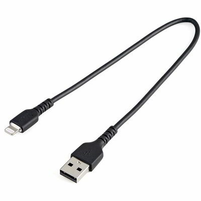 Startech - 30 cm-es tartós fekete USB-A - Lightning kábel - RUSBLTMM30CMB