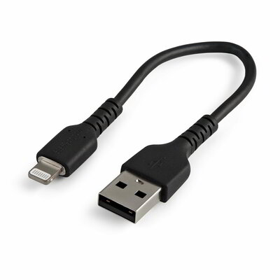 Startech - 15 cm-es strapabíró fekete USB-A - Lightning kábel - RUSBLTMM15CMB