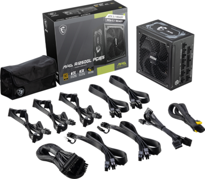 MSI - MAG A1250GL PCIE5 80+ Gold 1250W tápegység - 306-7ZP9A11-CE0