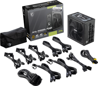 MSI - MAG A1000GL PCIE5 80+ Gold 1000W tápegység - 306-7ZP9B11-CE0