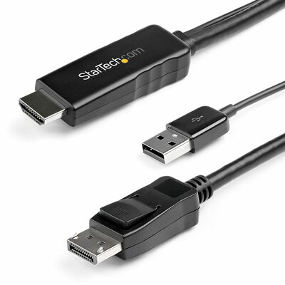 Startech - 2 m-es (6,6 láb) HDMI - DisplayPort kábel - HD2DPMM2M