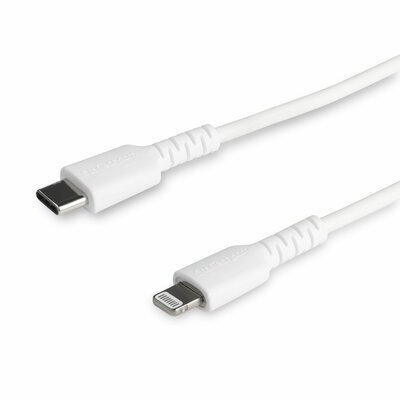 Startech - 1 m-es (3 láb) tartós fehér USB-C - Lightning kábel - RUSBCLTMM1MW