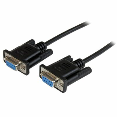 Startech - 1 m-es fekete DB9 RS232 soros nullmodem kábel - SCNM9FF1MBK
