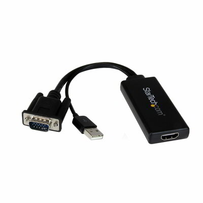 Startech - VGA-HDMI adapter USB hanggal és tápellátással - VGA2HDU