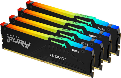 DDR5 KINGSTON FURY Beast RGB 5200MHz (Intel XMP) 128GB - KF552C40BBAK4-128 (KIT 4DB)