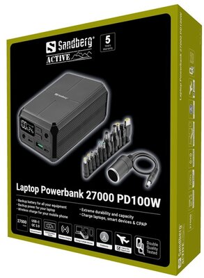 Sandberg - Laptop Powerbank 27000 PD100W - 421-13