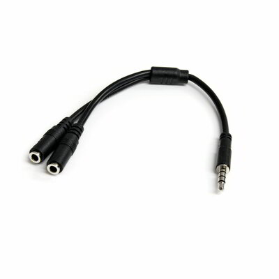 Startech - Headset adapter különálló fejhallgató/mikrofon csatlakozókkal rendelkező headsetekhez - 3,5 mm-es 4 pozíciós - 3 pozíciós és 2 pozíciós 3,5 mm-es - MUYHSMFF