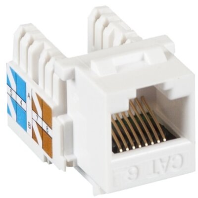 NIKOMAX Keystone betét UTP, CAT6, RJ45/8P8C, T568A/B, NETLAN, 10db-os - EC-UKJ-UE2-WT-10