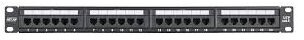 NIKOMAX Patch panel UTP, CAT6, 24 portos, szerszámmal szerelhető, 1U, 19" NETLAN - EC-URP-24-UE2