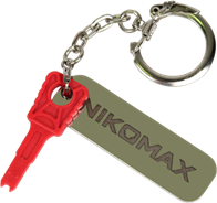 NIKOMAX Kulcs, zárral ellátott patch kábelekhez, kulcstartóval, piros - NMC-RJ-KEY-KC-RD