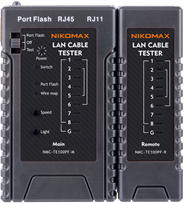 NIKOMAX Kábel teszter, UTP/STP, RJ45, LED jelzőfényekkel - NMC-TE100PF