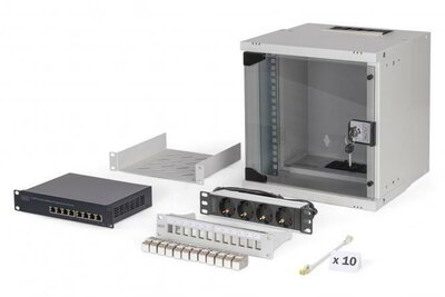Assmann-DIGITUS SOHO Pro hálózati készlet, 254 mm (10") - 6U, 315 x 300 mm (Szé x Mé) - DN-49100-SET