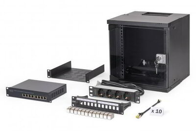 Assmann-DIGITUS SOHO Pro hálózati készlet, 254 mm (10") - 6U, 315 x 300 mm (Szé x Mé) - DN-49101-SET