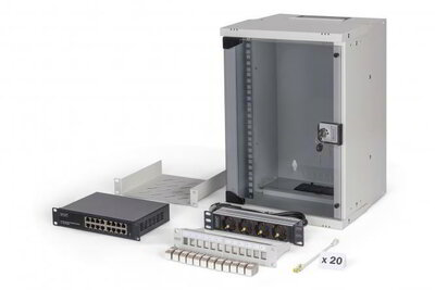 Assmann-DIGITUS SOHO Pro hálózati készlet, 254 mm (10") - 9U, 315 x 300 mm (Szé x Mé) - DN-49102-SET