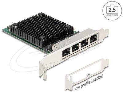 Delock Vezérlőkártya - 88601 (PCI Express kártya x4 > 2,5 Gigabit LAN 4 x RJ45 RTL8125)