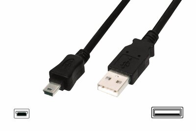 Assmann-DIGITUS Mini USB 2.0 csatlakozókábel 1m - AK-300130-010-S