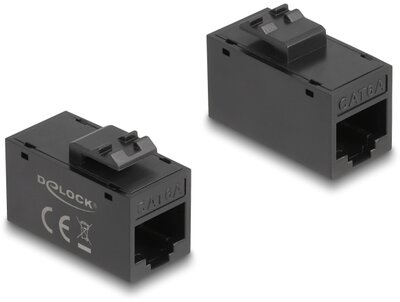 Delock Keystone modul, RJ45-aljzat - RJ45-aljzat, Cat.6A UTP fekete