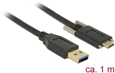 Delock SuperSpeed USB 10 Gbps (USB 3.1 Gen 2) kábel A-típusú apa csatlakozó > USB Type-C apa csatla
