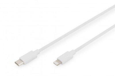 Assmann-DIGITUS Adat-/Töltőkábel, USB-C - Lightning, MFI - DB-600109-010-W