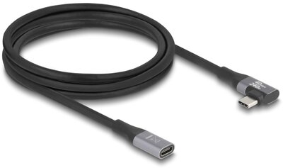 Delock USB 20 Gbps bővítőkábel, ívelt bal / jobb, USB PD 3.1 Extended Power Range 240 W 2 m - 81148"