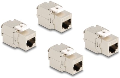 Delock Keystone modul, RJ45-aljzat Cat.6A STP 4 db.-os - 86050