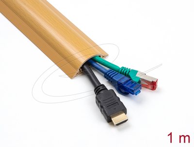 Delock Kábelcsatorna öntapadós 30 x 11 mm - hosszúság 1 m fahatású - 20730