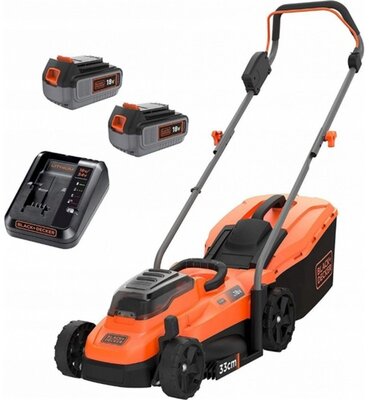 Black & Decker akkuval és 2A töltővel akkumulátoros fűnyíró - BCMW3318L2-QW