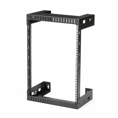 Startech - 2 oszlopos, 15U magas, nagy teherbírású, falra szerelhető hálózati rack, 19" - RK15WALLO