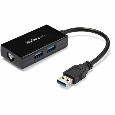 Startech - USB 3.0 - gigabites hálózati adapter beépített 2 portos USB elosztóval - USB31000S2H
