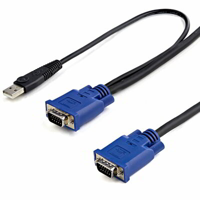 Startech - 3 méteres ultravékony USB VGA 2 az 1-ben KVM kábel - SVECONUS10