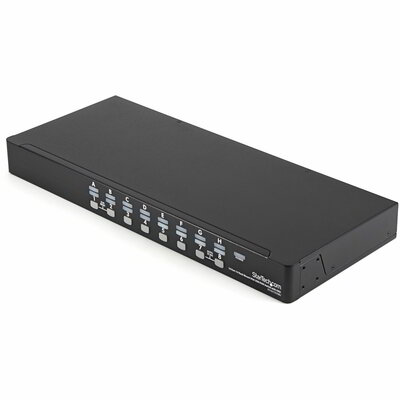 Startech - 16 portos 1U rackbe szerelhető USB KVM kapcsolókészlet OSD-vel és kábelekkel - SV1631DUSBUK