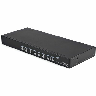 Startech - 8 portos 1U rackbe szerelhető USB KVM kapcsolókészlet OSD-vel és kábelekkel - SV831DUSBUK