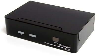 Startech - 2 portos DVI USB KVM kapcsoló hanggal és USB 2.0 elosztóval - SV231DVIUA