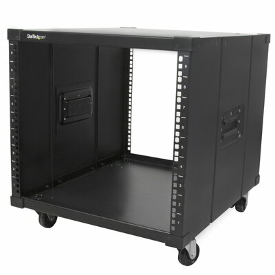 Startech - 4 oszlopos 9U mobil, nyitott keretű szerverállvány, négyoszlopos hálózati rack kerekekkel, 19" - RK960CP