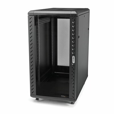 Startech - 4 oszlopos 22U szerver rack szekrény, zárható 19" - RK2236BKF