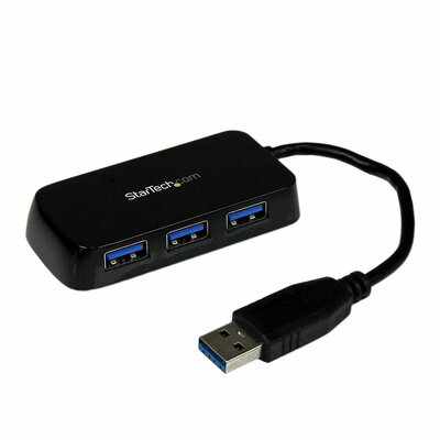 Startech - Hordozható 4 portos SuperSpeed ​​Mini USB 3.0 Hub - 5Gbps - Fekete - ST4300MINU3B