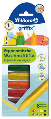 Pelikan Griffix háromszögletű jumbo 8 db-os BL zsírkréta - 00700832